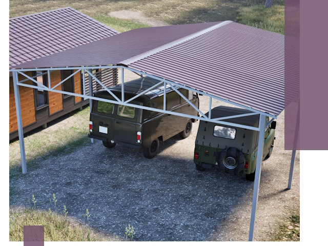 Двускатные навесы под ключ в Слободской — изготовление и монтаж