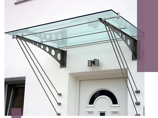 Козырьки над входом под ключ в Слободской — изготовление и монтаж