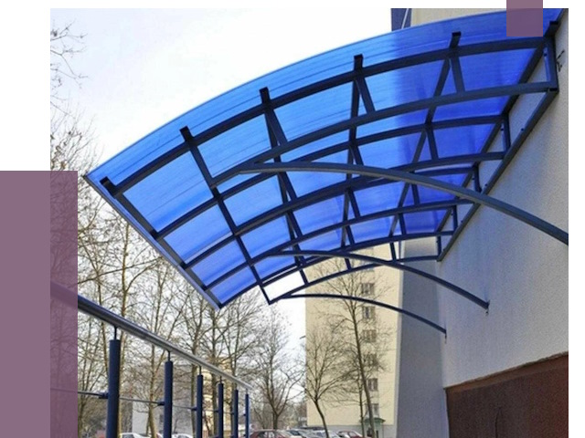 Козырьки из поликарбоната в Слободской от 4328 руб. под ключ | ПРОЛЁТ-Слб