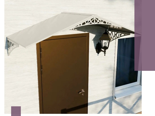 Металлические козырьки на входы и террасы в Слободской