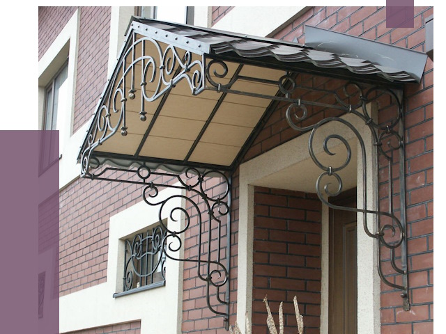 Двускатные козырьки в Слободской под ключ от 12881 руб.