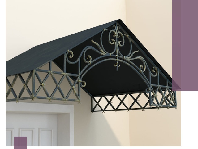 Двускатные металлические козырьки под ключ в Слободской