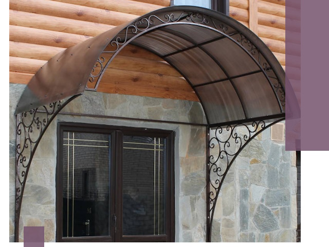Арочные козырьки под ключ в Слободской: изготовление и монтаж